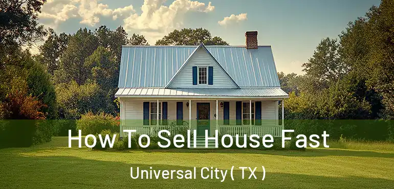  How To Sell House Fast Universal City ( TX )