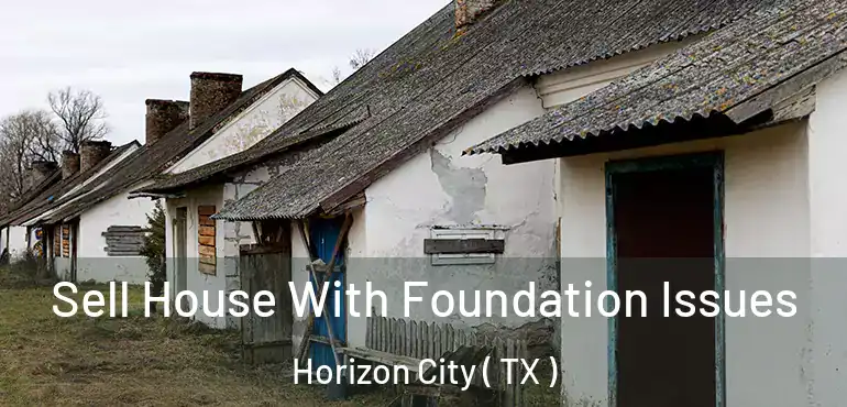  Sell House With Foundation Issues Horizon City ( TX )